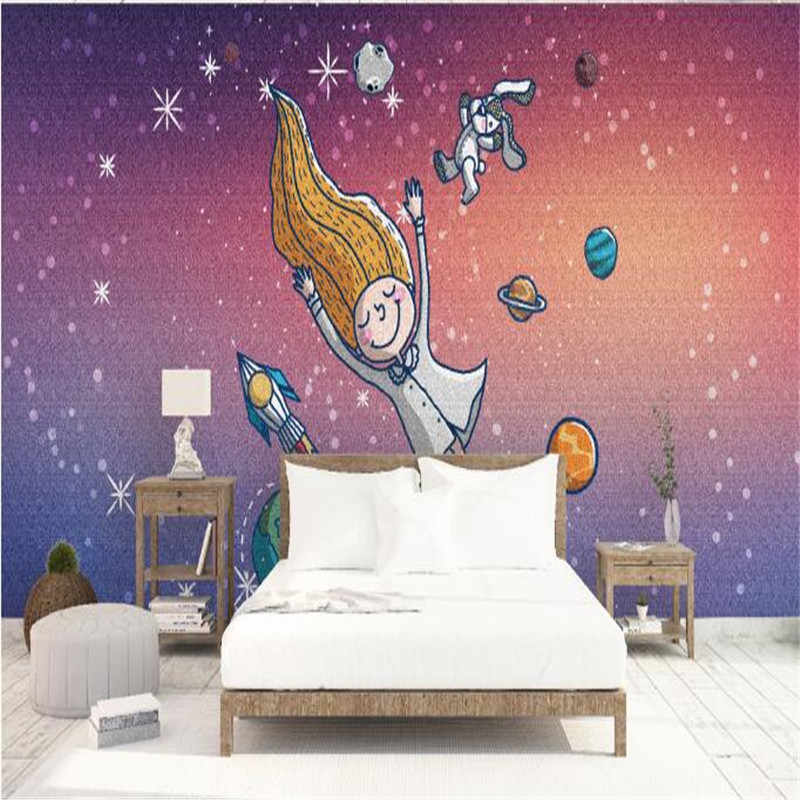Cartoon Photo Wallpapers Creative Murals Purple Wallpaper - Cute Murals - HD Wallpaper 