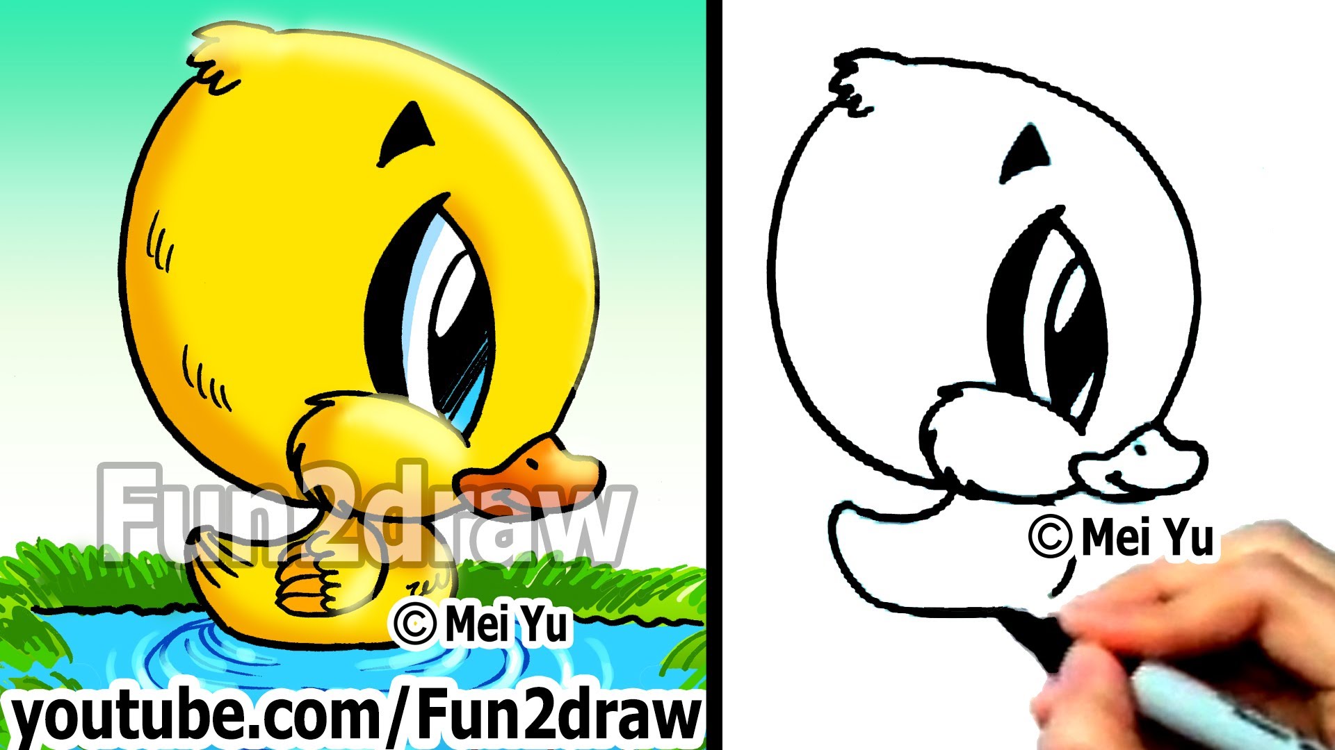 How To Draw Cartoons - Fun 2 Draw Animals Duck - HD Wallpaper 