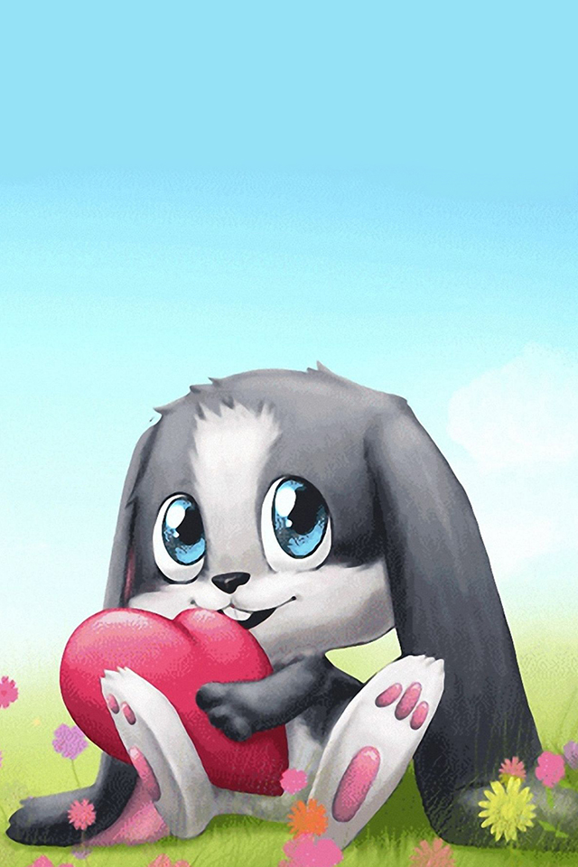 Cute Rabbit Wallpaper - Free Icon Folder Windows - HD Wallpaper 