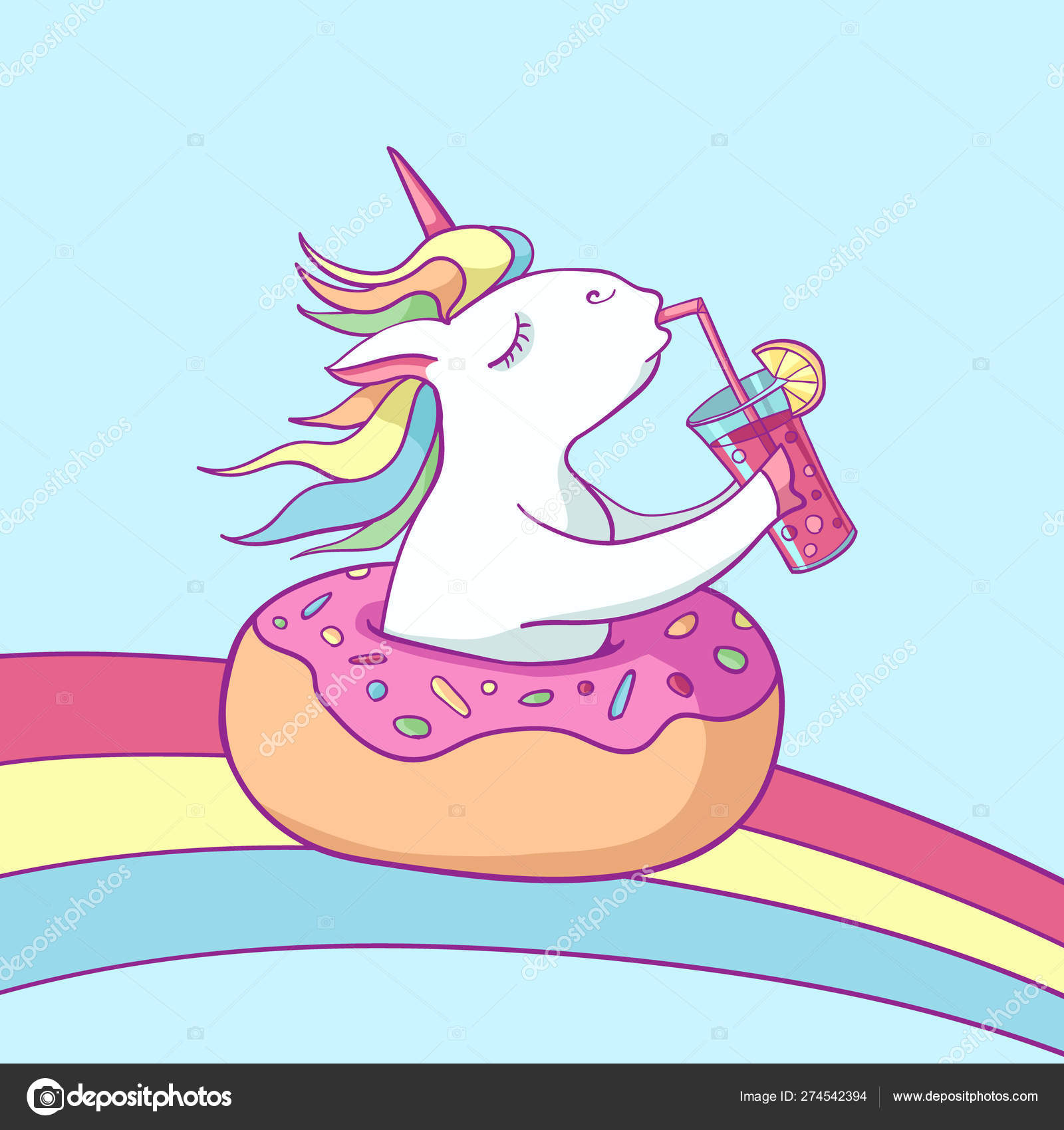 Cute Unicorn Cartoon - HD Wallpaper 