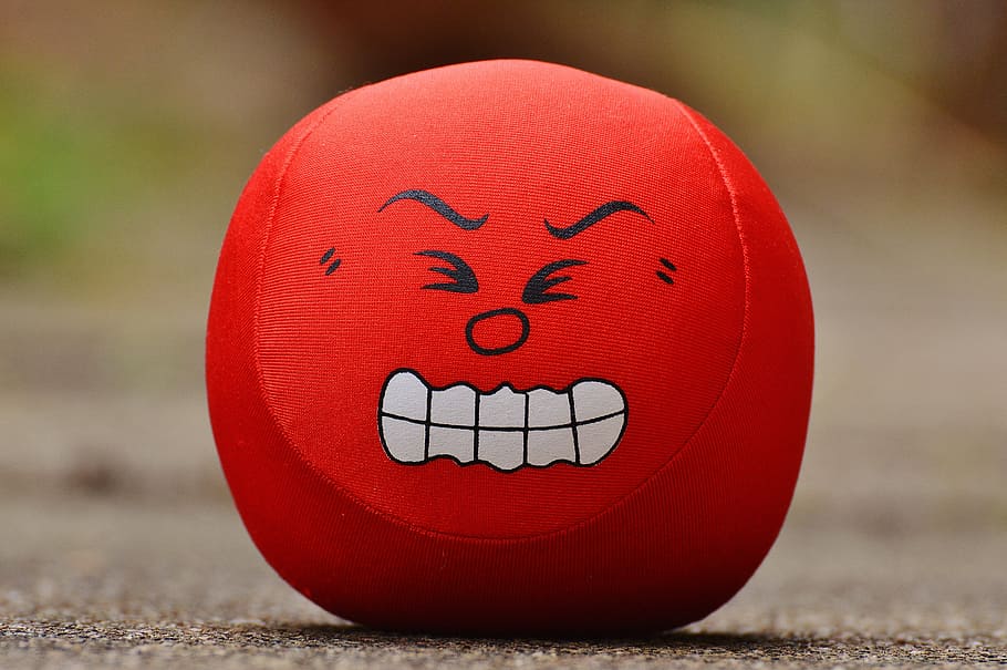 Red Ball, Smiley, Rage, Evil, Sour, Funny, Sweet, Cute, - Anger Management Pixabay - HD Wallpaper 