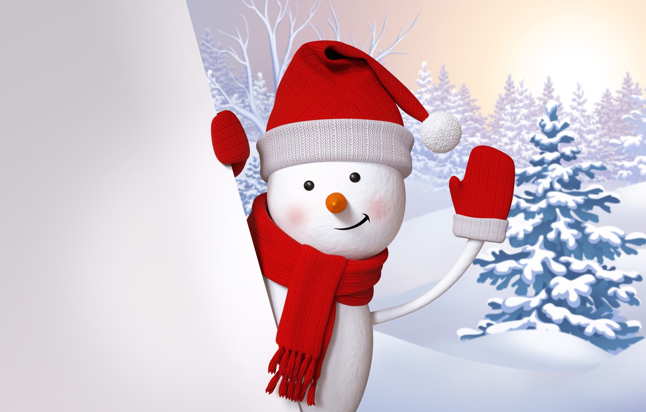 Photo Wallpaper Snowman, Happy, Winter, Snow, Cute, - Transparent Background Snowman Png Hd - HD Wallpaper 