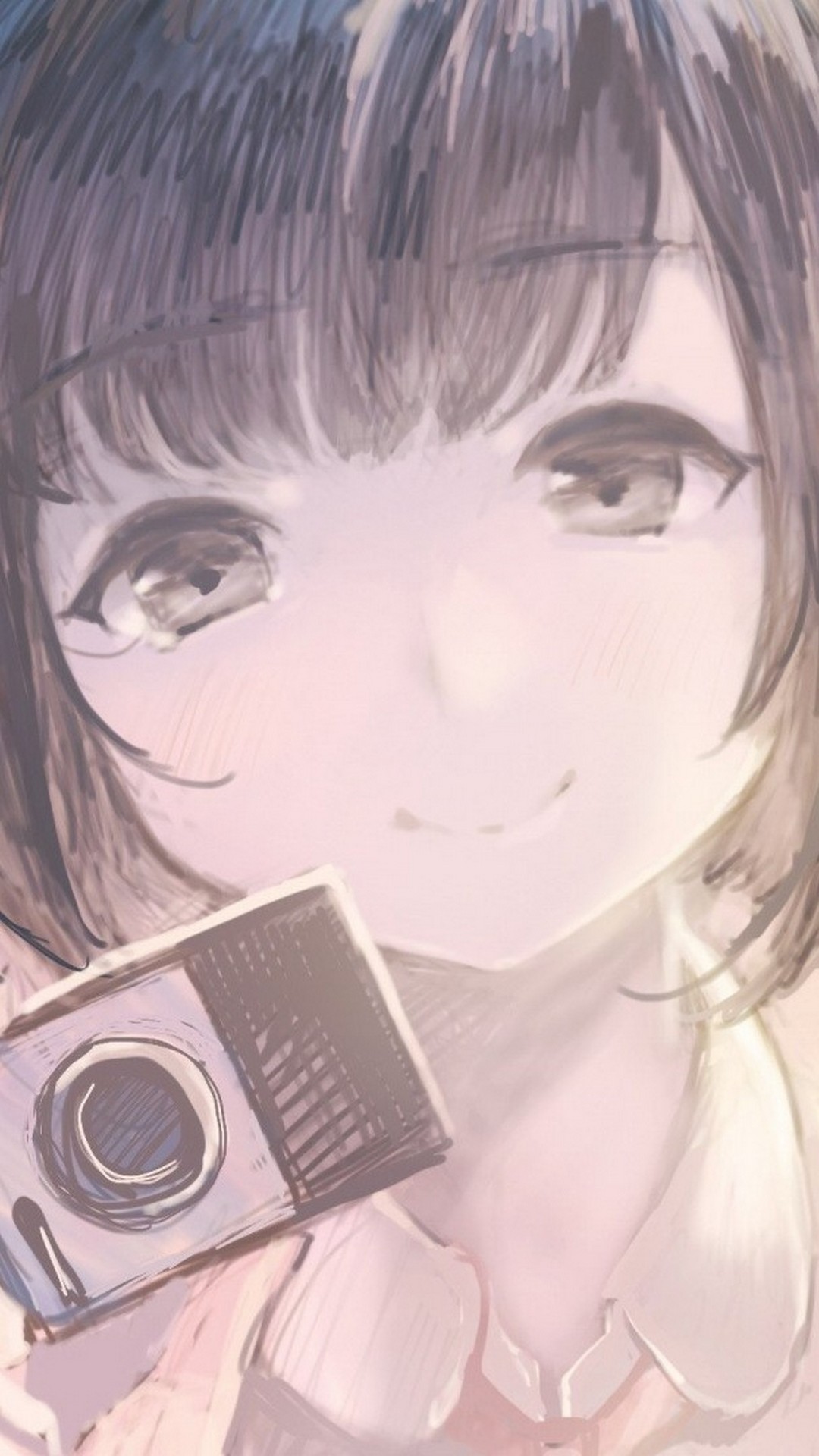 Cute Drawings Wallpaper For Phones Phone Wallpaper - Anime Girl Photo Camera - HD Wallpaper 