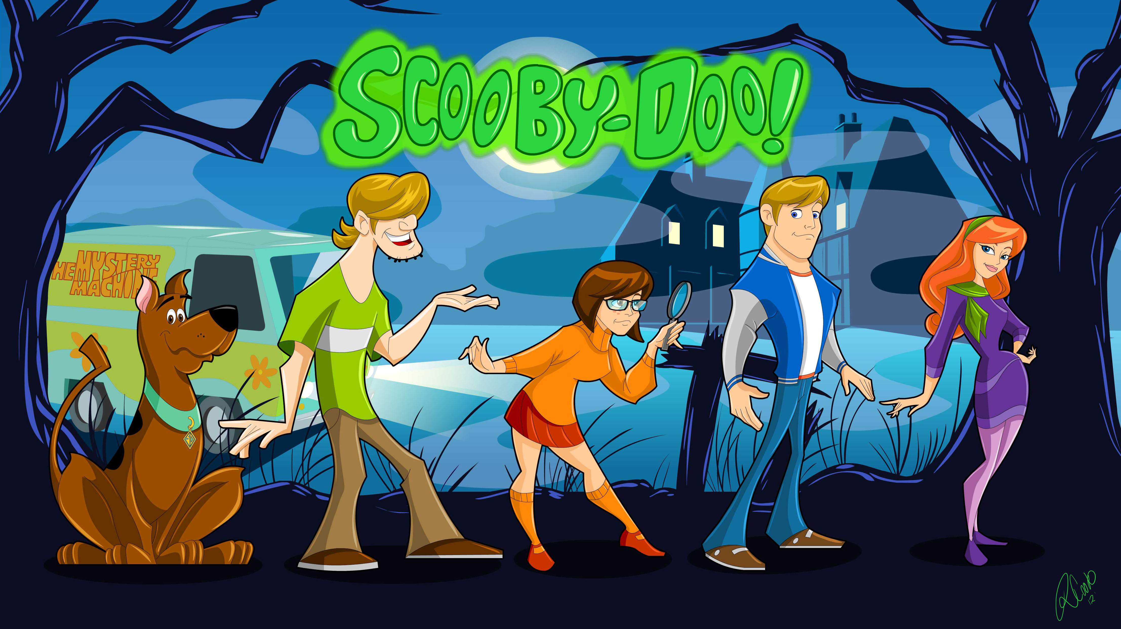 Scooby Doo Gang Shaded Final - Scooby Doo Cartoon Background - 4428x2484  Wallpaper 