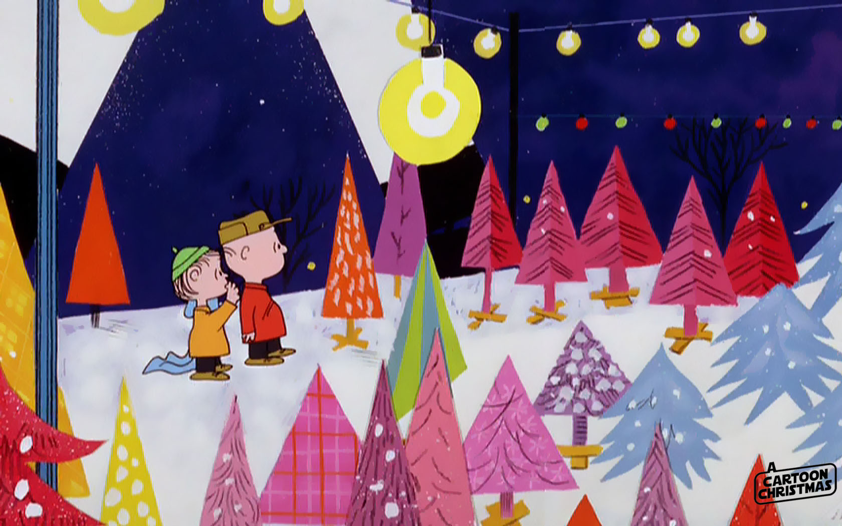 Peanuts Thanksgiving Wallpaper 16801050 - Charlie Brown Christmas Christmas Tree Lot - HD Wallpaper 