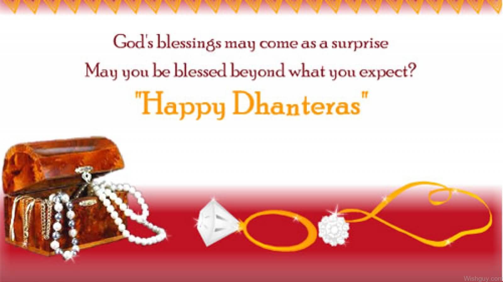 God S Blessings May Come As A Surprise May You Be Blessed - Happy Dhanteras Best Wishes - HD Wallpaper 