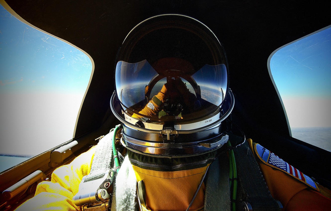 Photo Wallpaper Costume, Helmet, Cabin, Pilot, Lockheed - Spacesuit Selfie - HD Wallpaper 