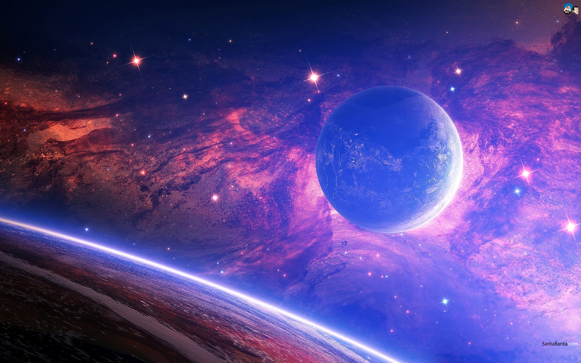Dual Monitor Wallpaper Galaxy - HD Wallpaper 