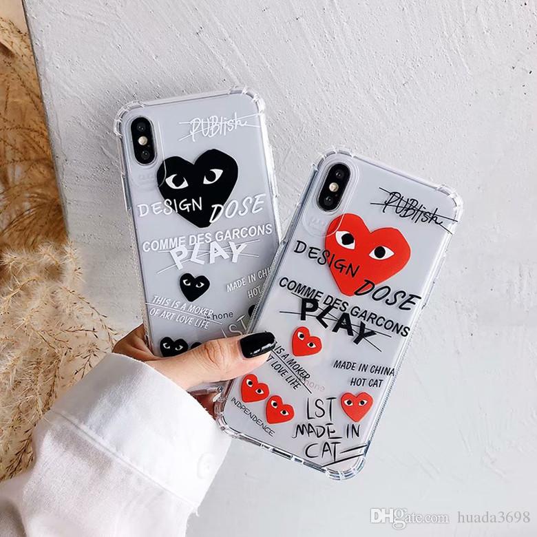 شكل الحب لفون X Xs Max Xr قضية الهاتف رسمت حلم الماسك - Comme Des Garcons Case - HD Wallpaper 