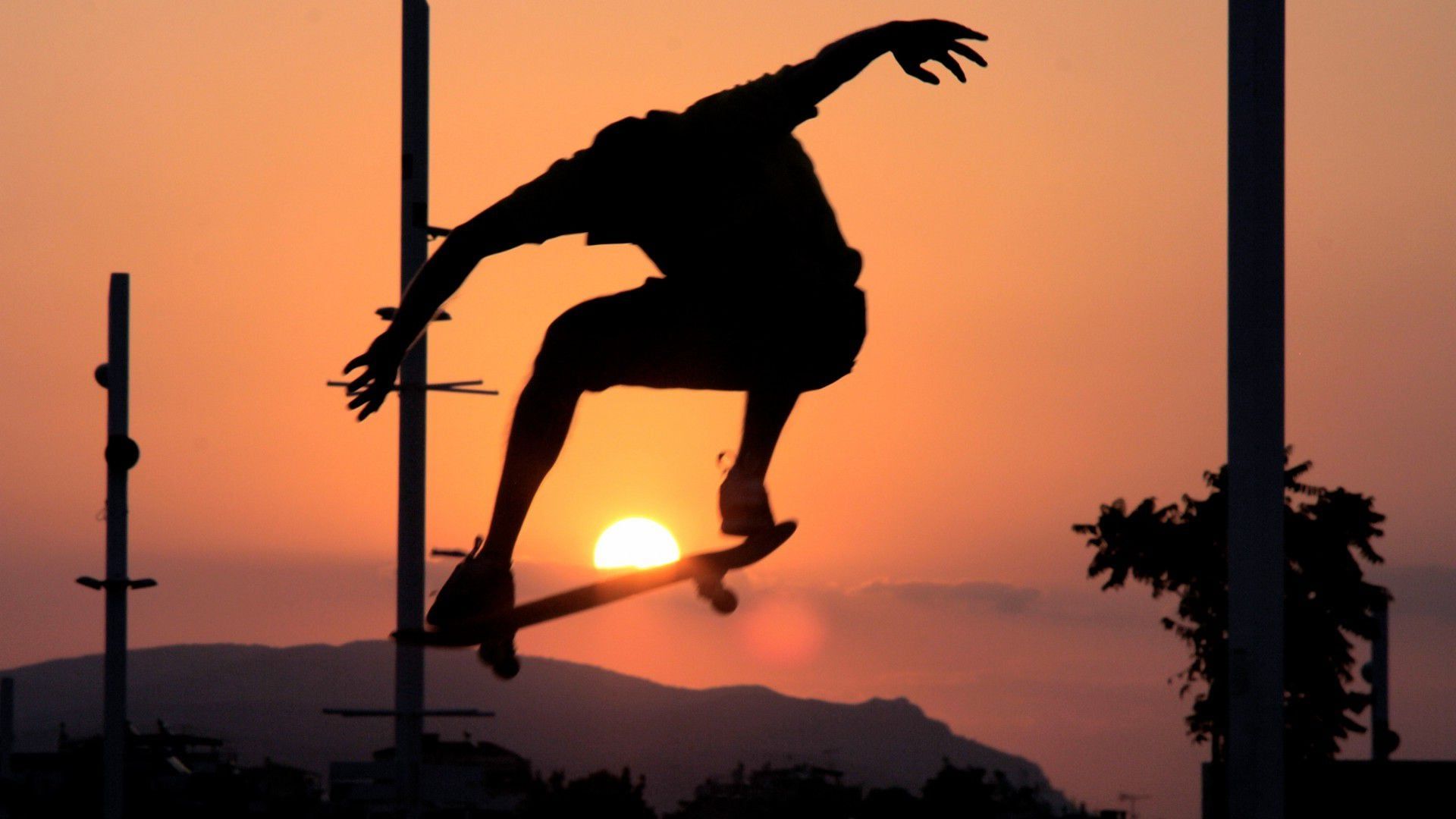 Volcom Wallpaper - Sunset Skateboarding Backgrounds - HD Wallpaper 