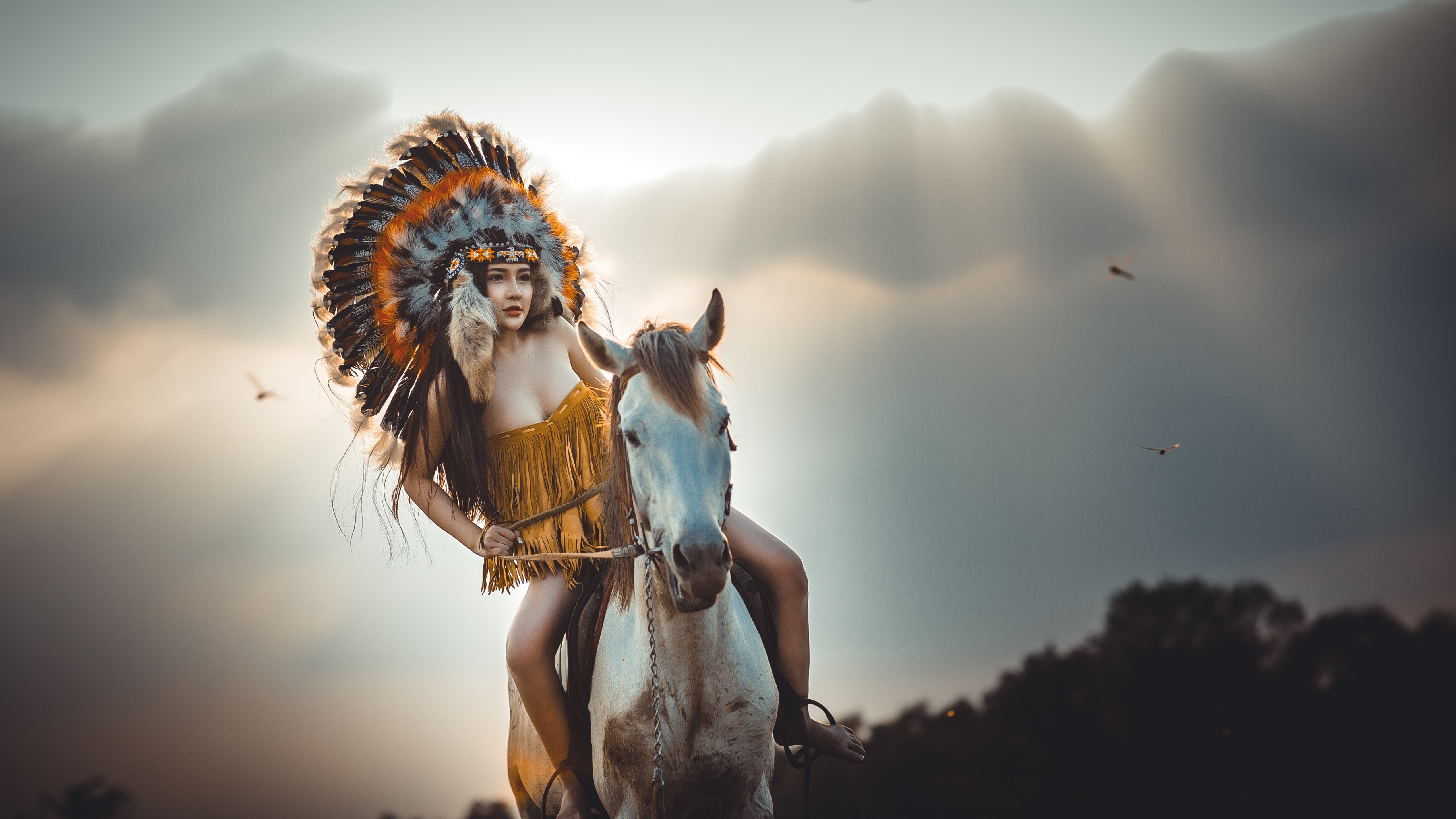 Native American Riding Horse - HD Wallpaper 