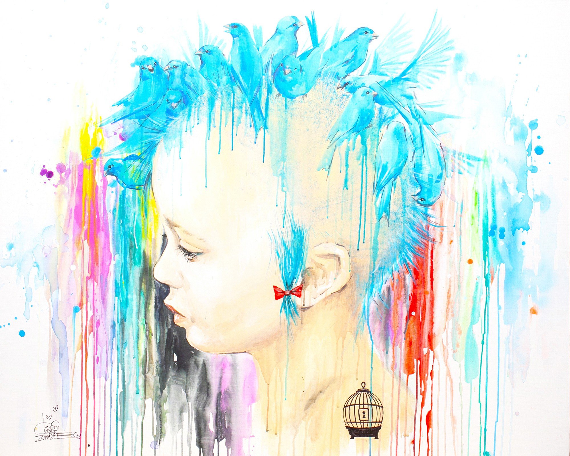 Lora Zombie Punk Birds - HD Wallpaper 