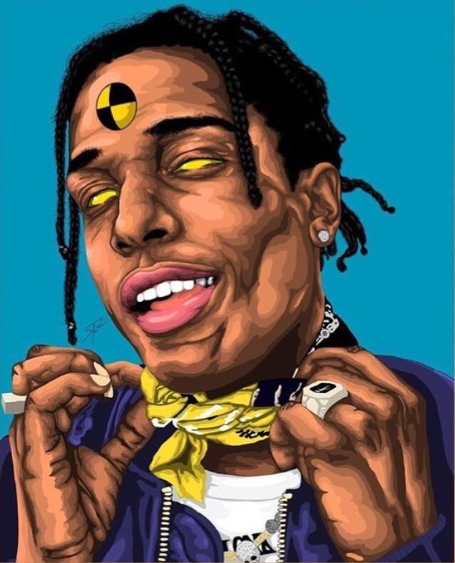 Testing - Cartoon Asap Rocky Drawing - HD Wallpaper 