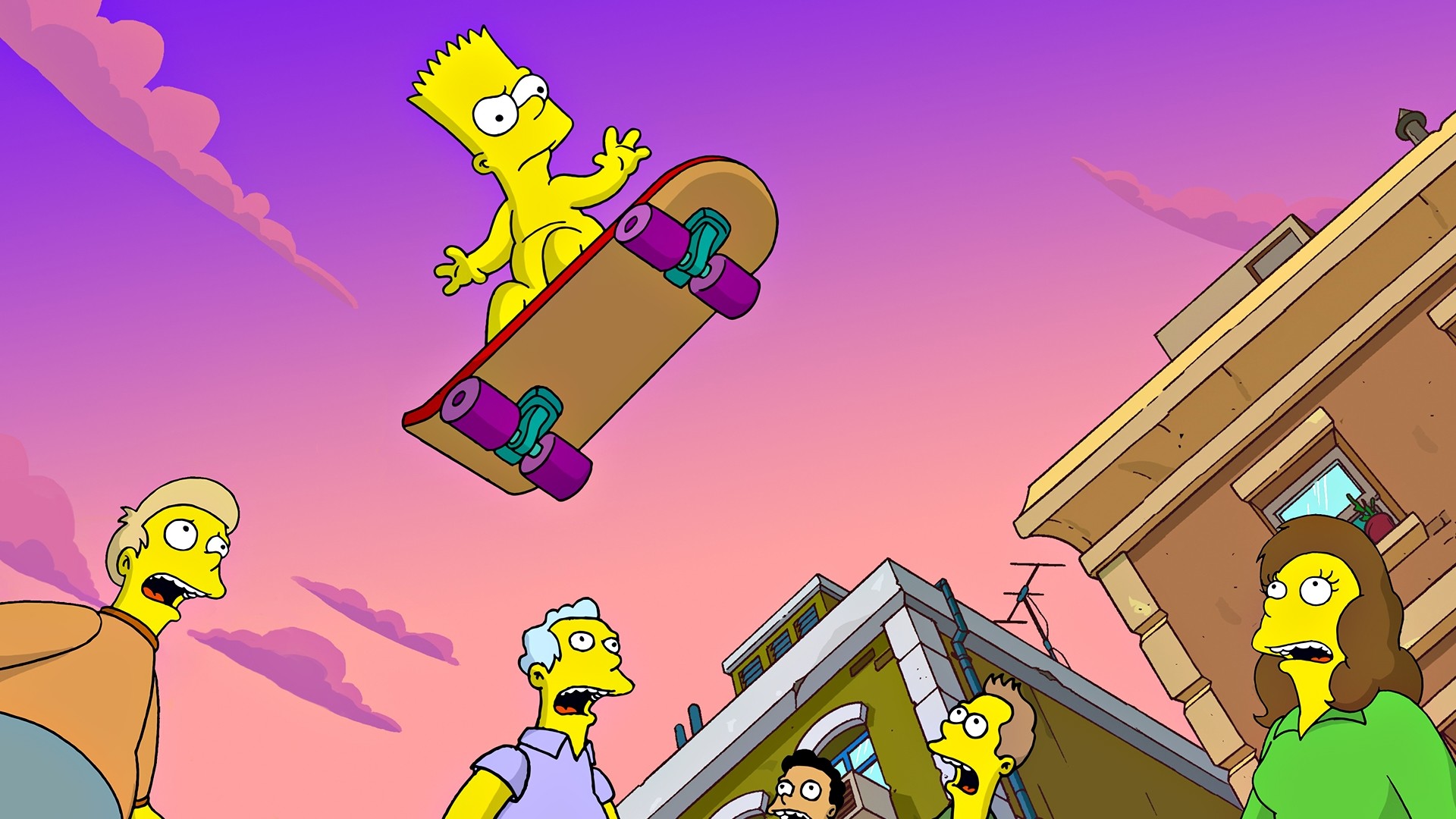 Bart Simpson Skating Wallpaper, A Wallpaper Of Bart - Bart Simpson On Skateboard - HD Wallpaper 