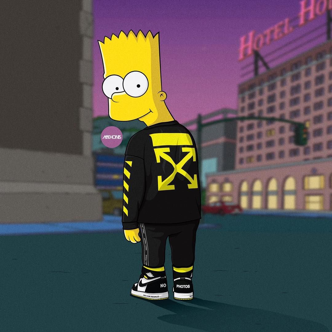 Bart Simpson Off White - HD Wallpaper 