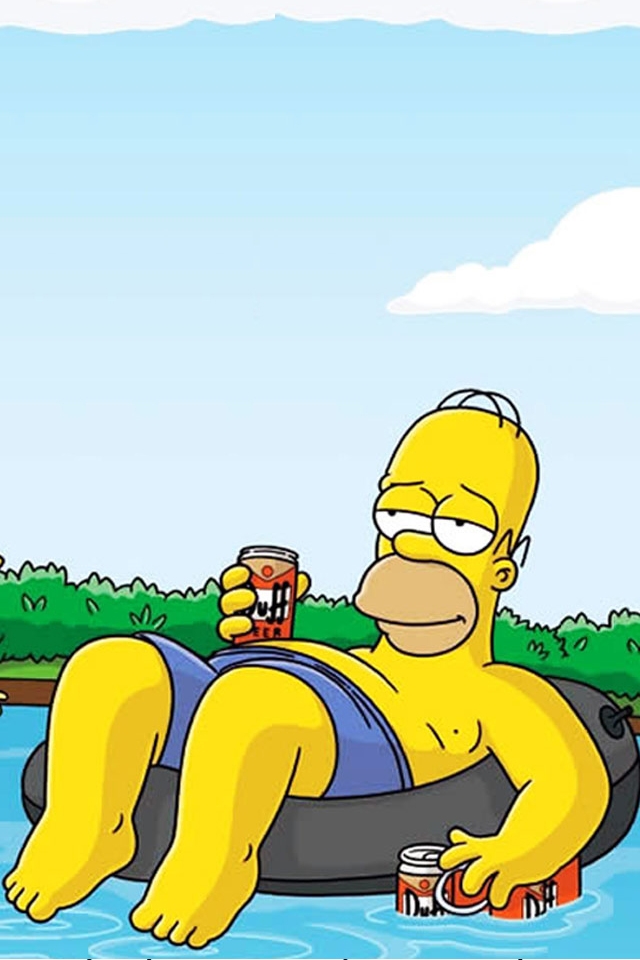 Homer Simpson Iphone 4s Wallpaper - Homer Simpson Relaxing - HD Wallpaper 