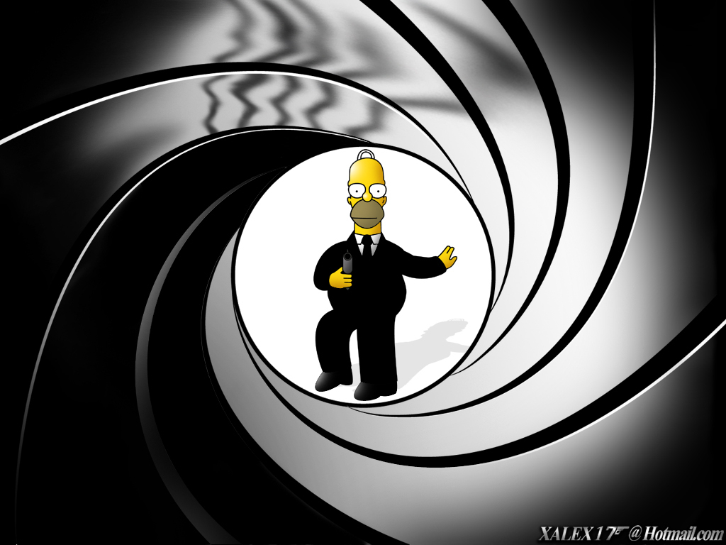 #4blq9hh Homer Simpson Wallpaper Hd Px - Homer Simpson James Bond - HD Wallpaper 