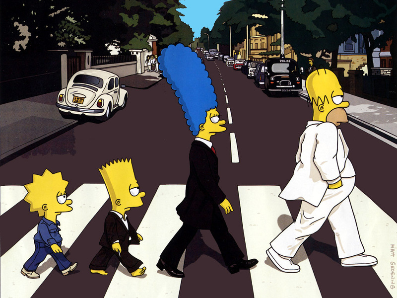 The Simpson Wallpaper - Simpsons Abbey Road - HD Wallpaper 