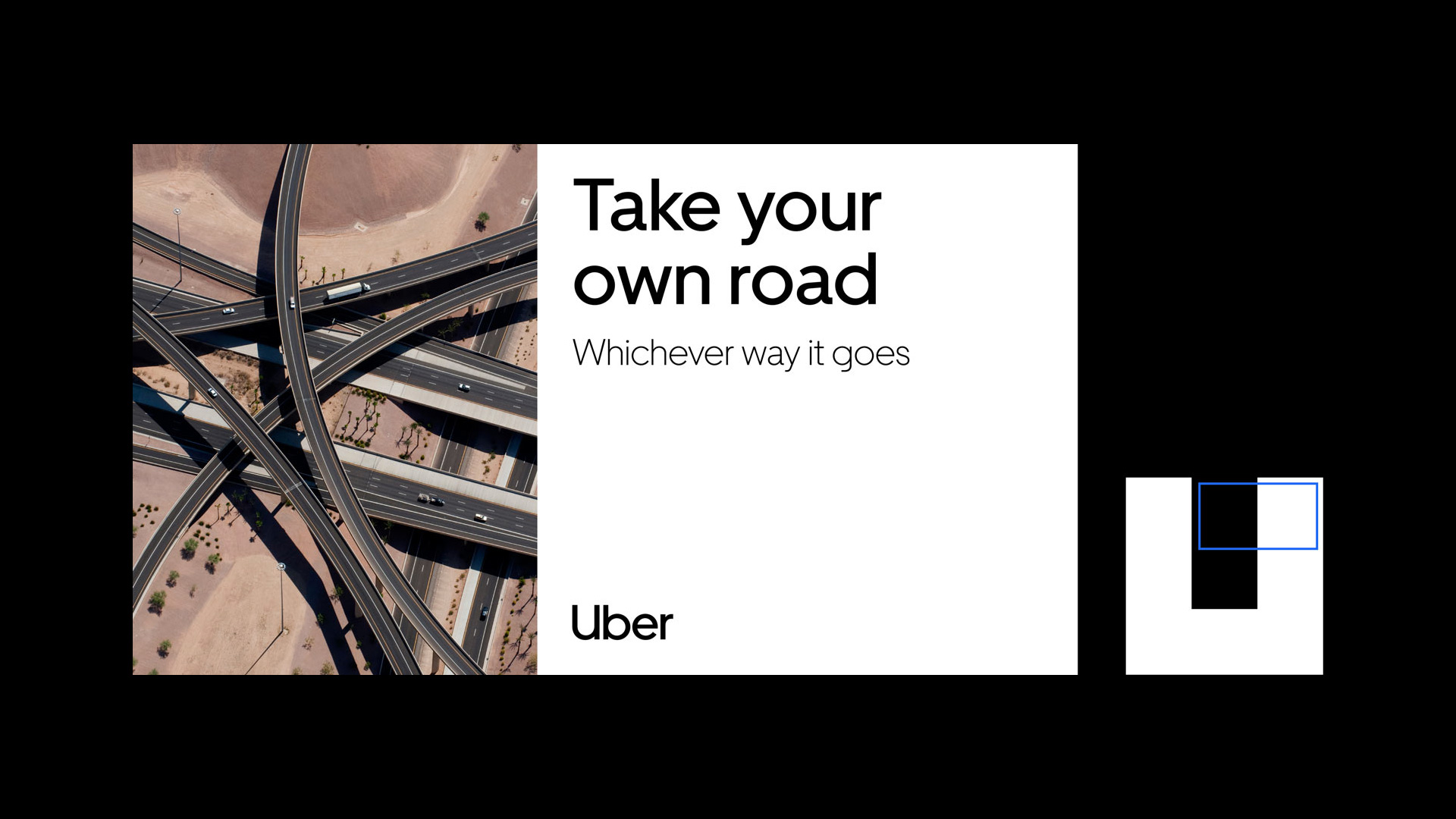 New Logo And Identity For Uber By Wolff Olins And In-house - Uber Take Your Own Road - HD Wallpaper 