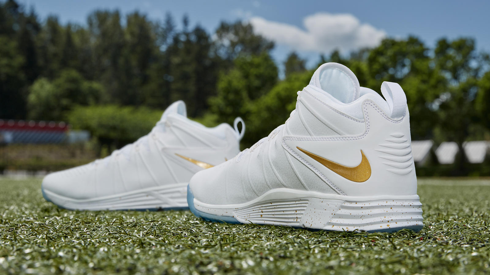 Gold Nike Huarache Lacrosse Cleats - HD Wallpaper 