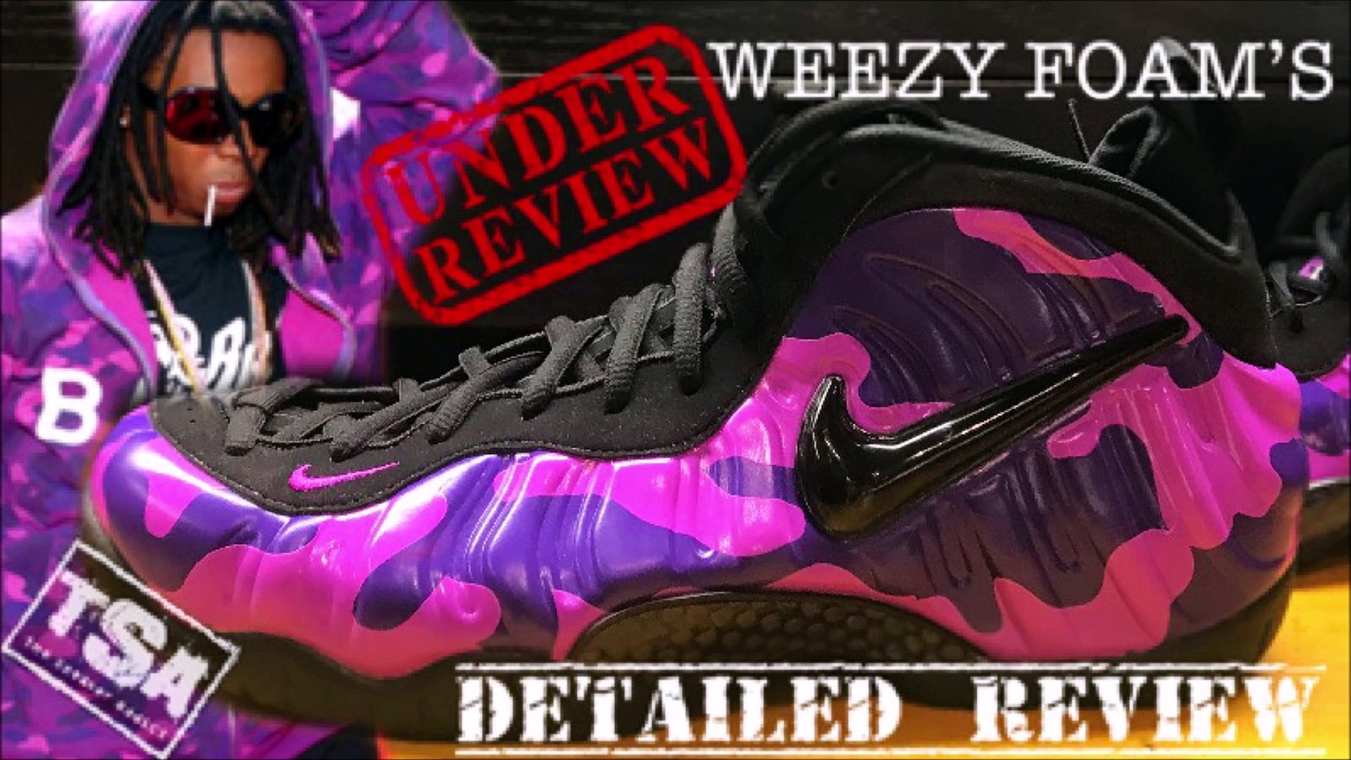 purple and black camo foamposites