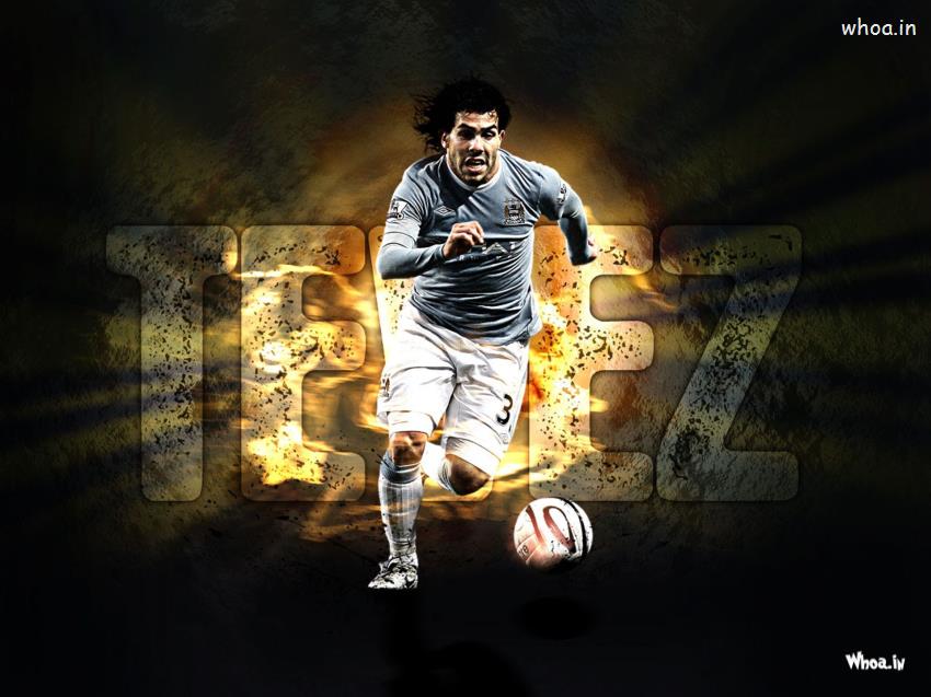 Carlos Tevez Kick The Football Hd Football Wallpaper - Carlos Tevez Manchester City - HD Wallpaper 