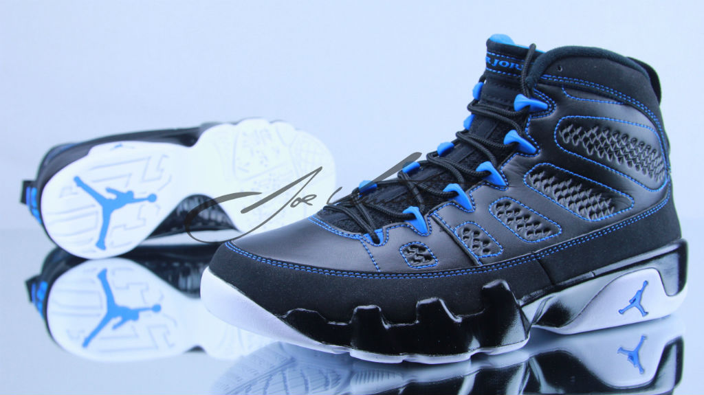 Blue And Black Jordans 21 High Resolution Wallpaper - Jordan Retro 9 Black Blue - HD Wallpaper 