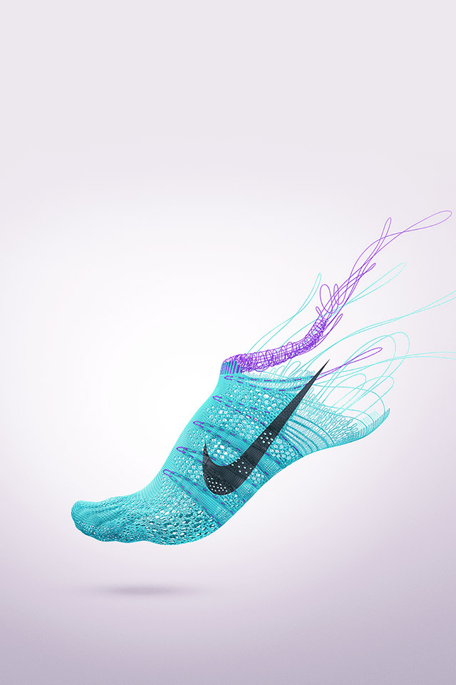 Com Apple Wallpaper Nike Flyknit Lunar Blue Iphone4 - Nike Flyknit 2 - HD Wallpaper 