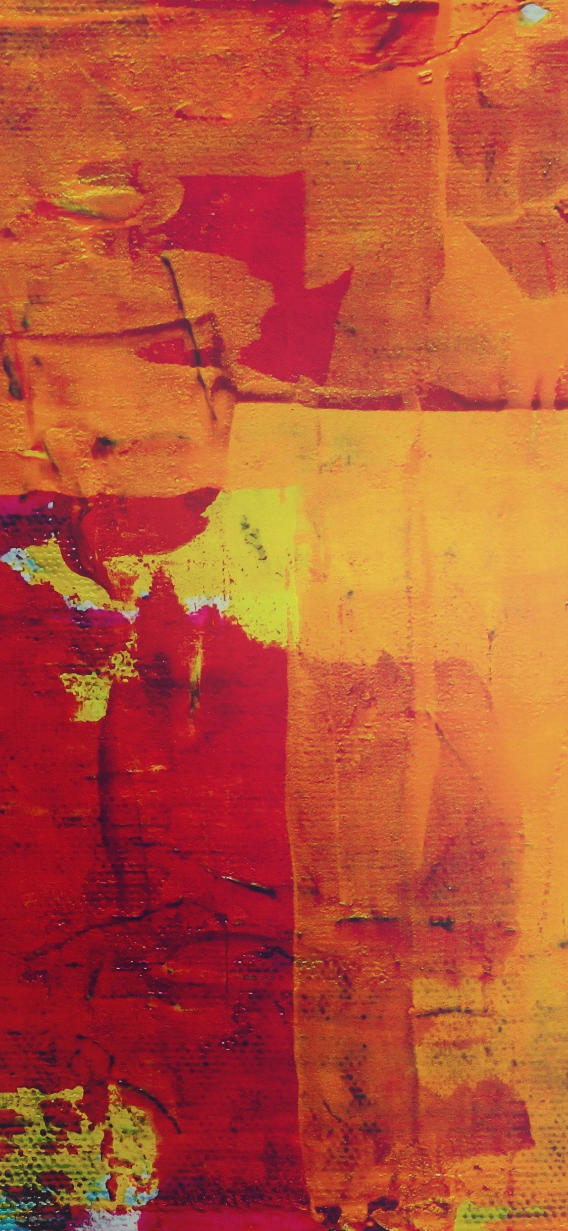 Abstract, Red-yellow, Canvas, Art, Wallpaper - Red And Yellow Paint - HD Wallpaper 