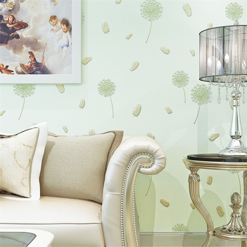 Beibehang Wallpaper Green Small Fresh Rural Style Literary - Figure Of The Royal Magnificence, Immortality And Progress - HD Wallpaper 