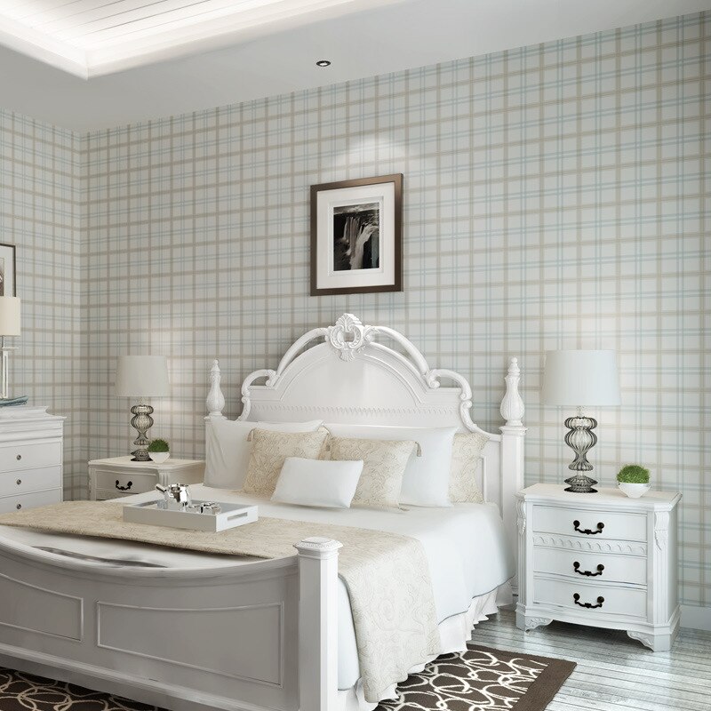 Beibehang Scottish Tartan Beige Vintage Wallpaper American - Camera Da Letto Carta Da Parati Scozzese - HD Wallpaper 