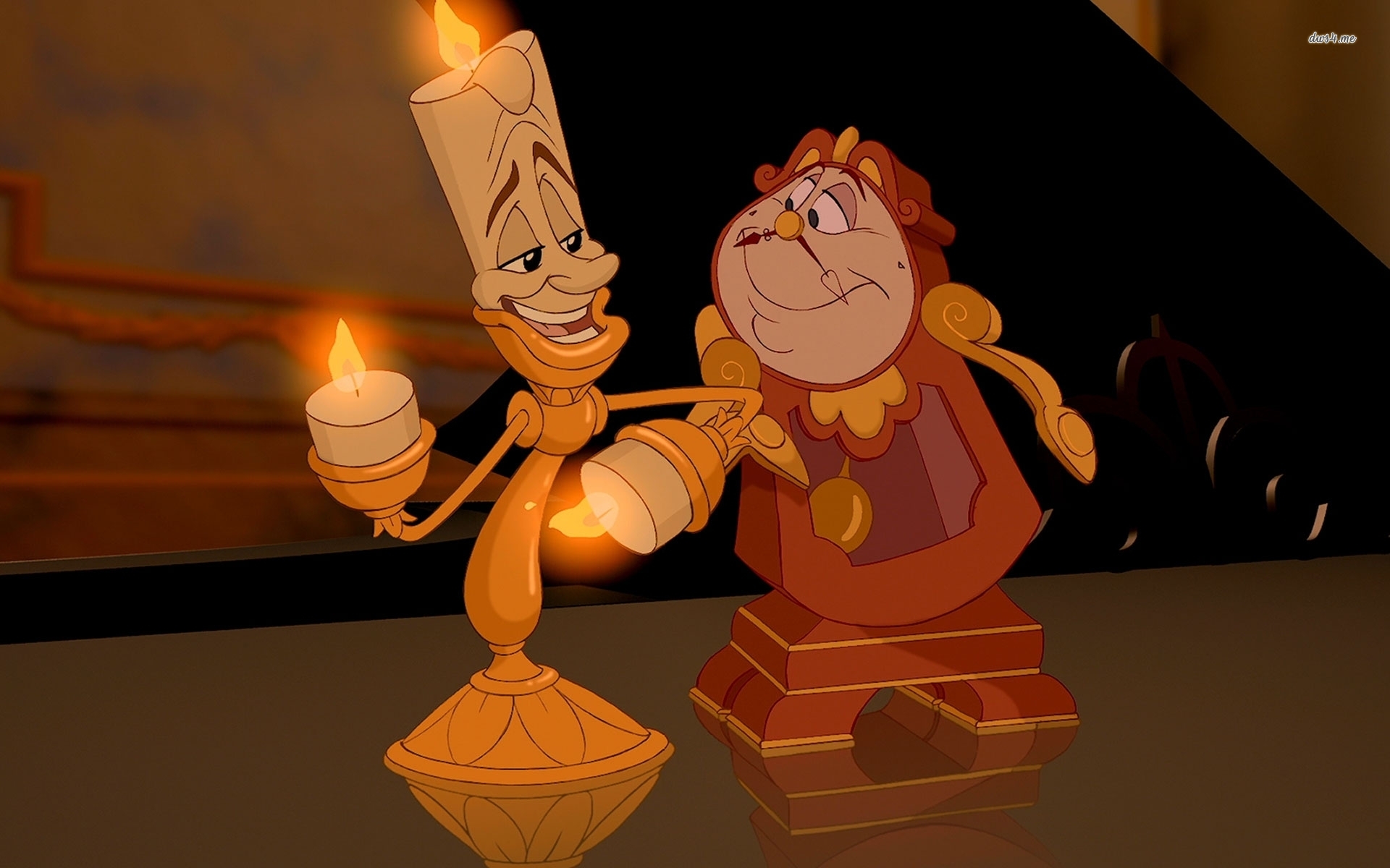 Cartoon Beauty And The Beast - HD Wallpaper 