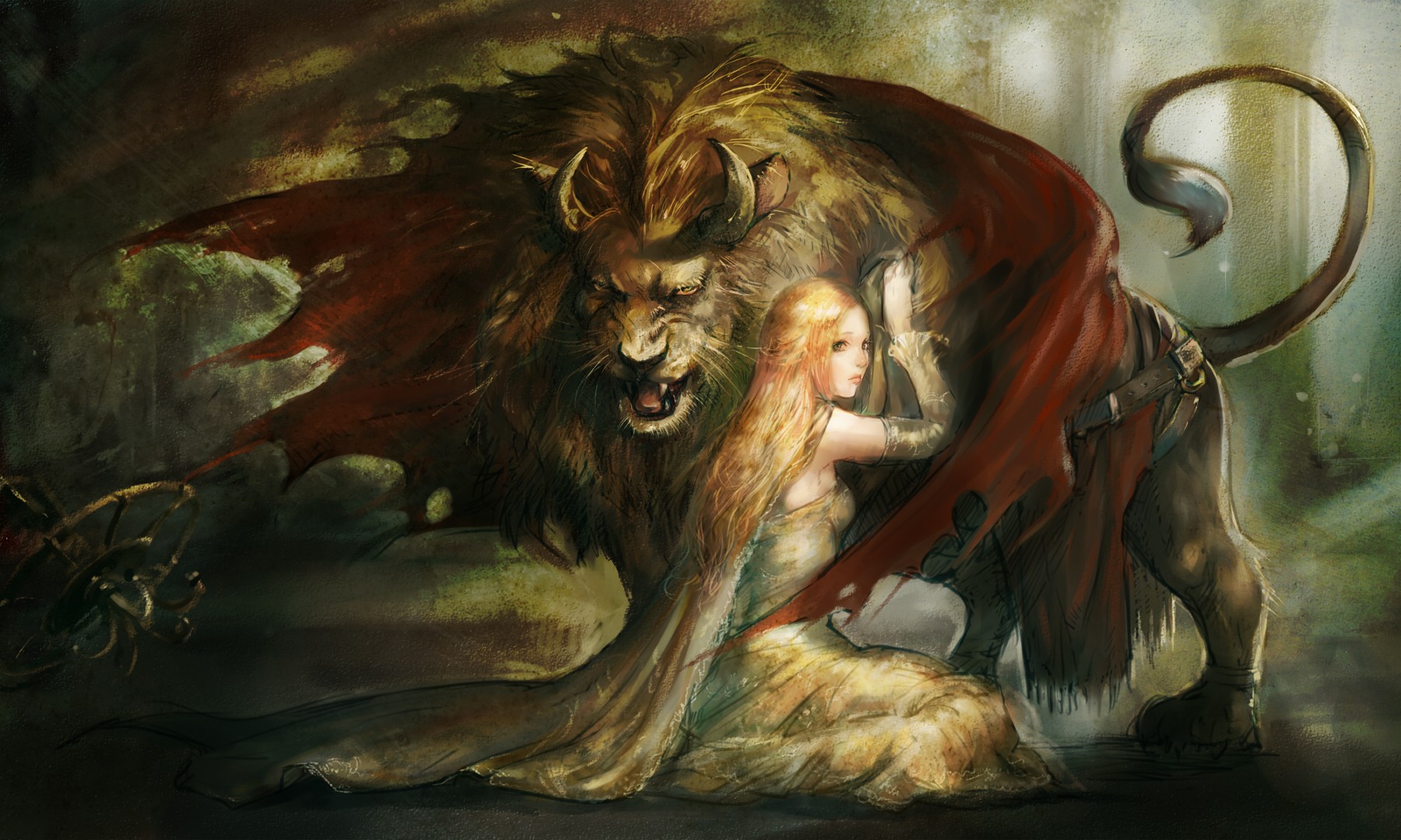 Wallpaper - Realistic Beauty And The Beast - HD Wallpaper 