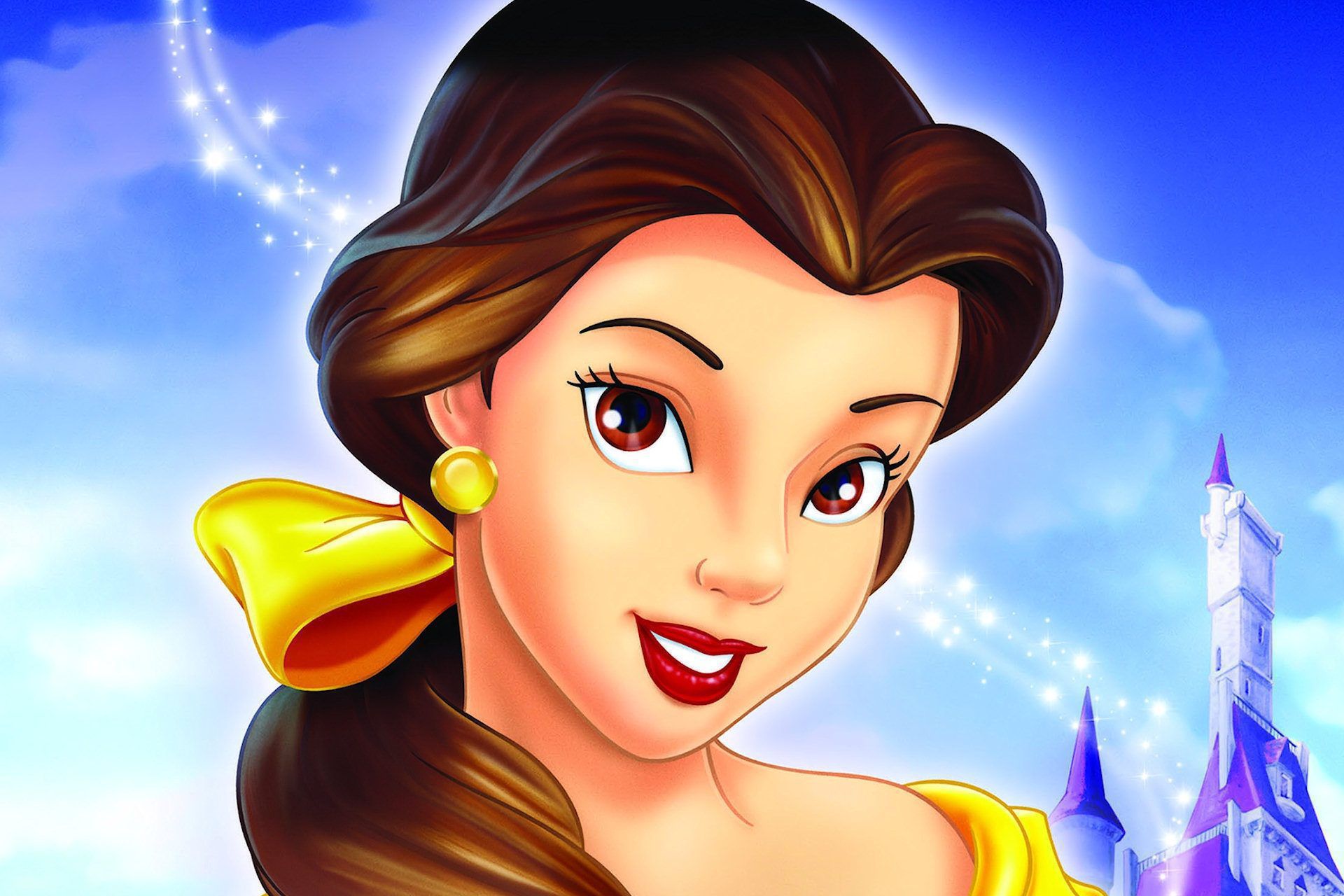 Belle Beauty And The Beast Computer Wallpaper - Cartoon Image Of Beautiful Girl - HD Wallpaper 