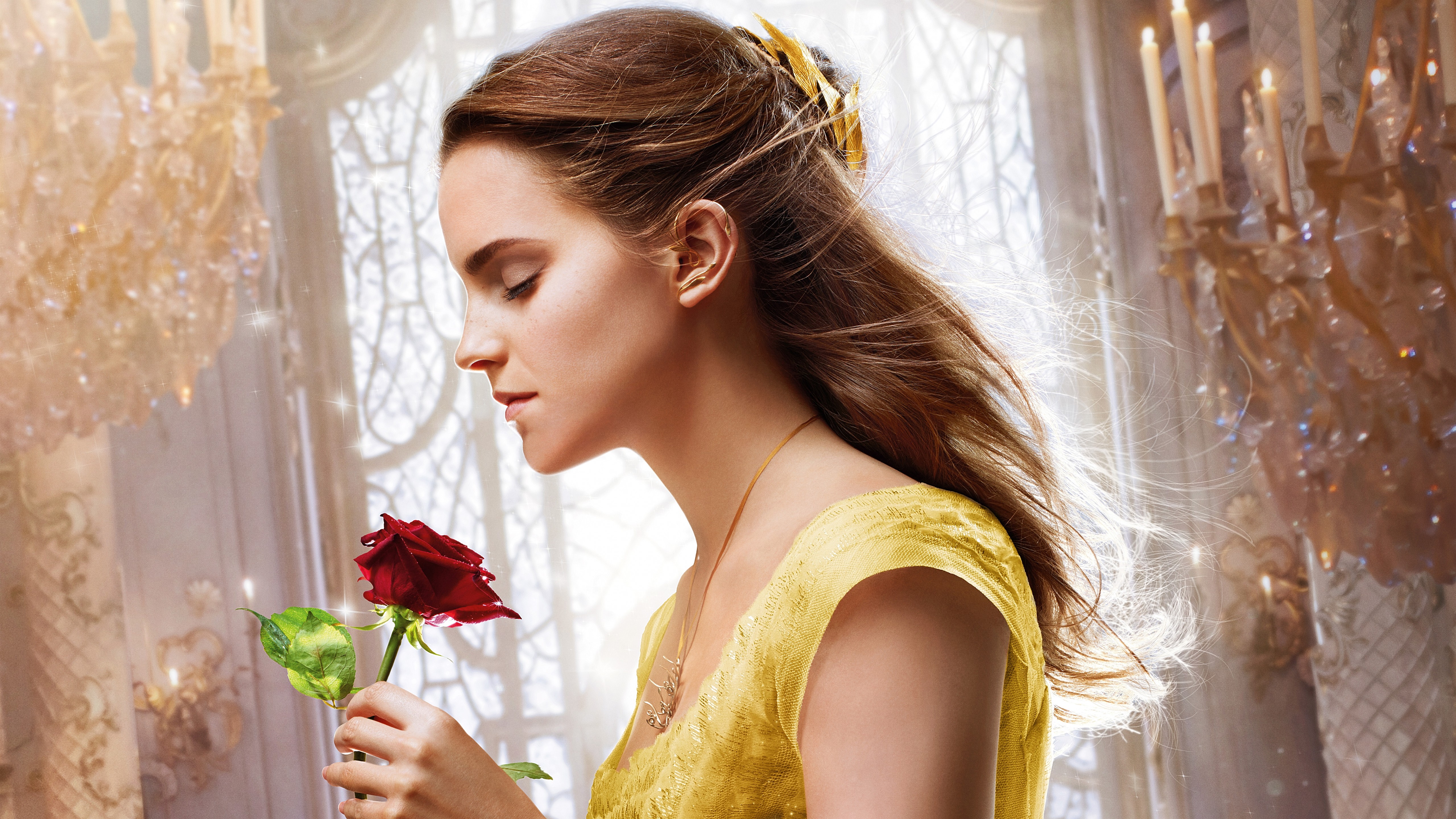 Beauty And The Beast Emma Watson Dress Yellow - HD Wallpaper 