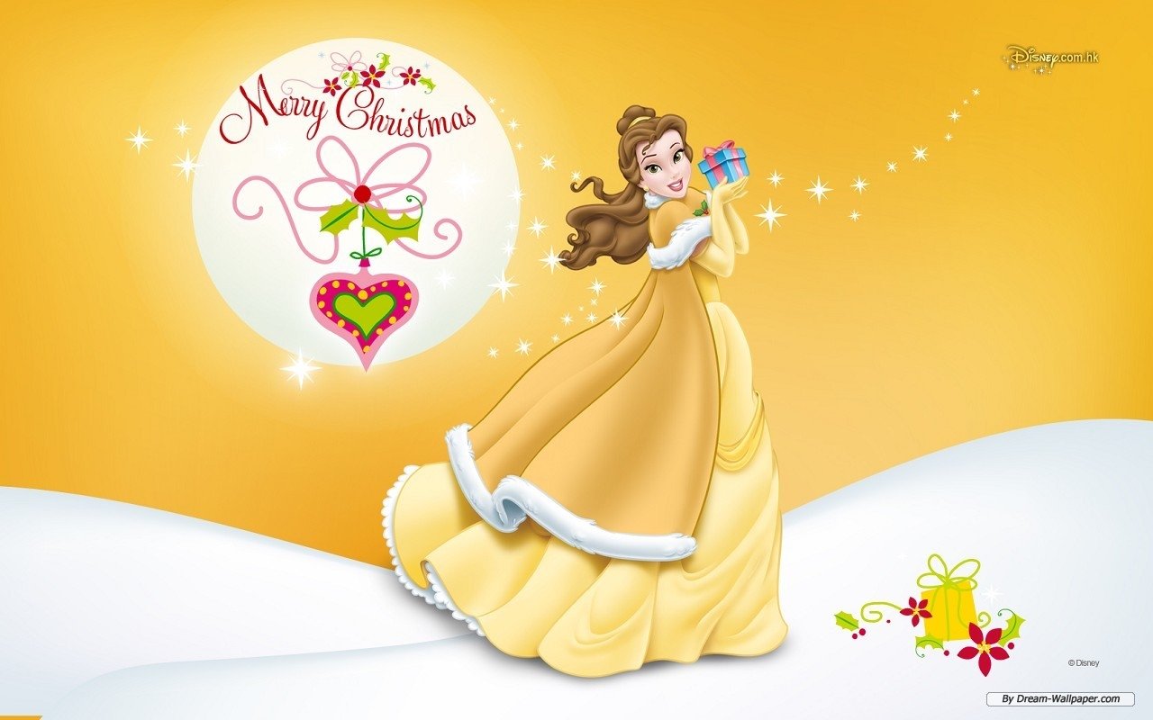 Posterhouzz Movie Beauty And The Beast Belle Disney - Disney Christmas Free Background - HD Wallpaper 
