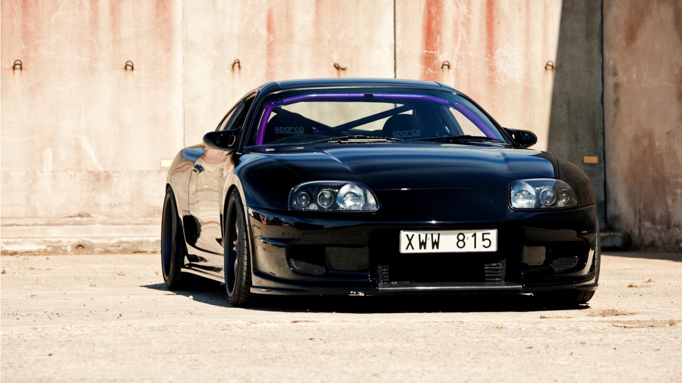 Toyota Supra Black Car - Toyota Supra - HD Wallpaper 
