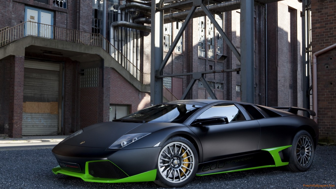 Lamborghini Aventador Green And Black - HD Wallpaper 