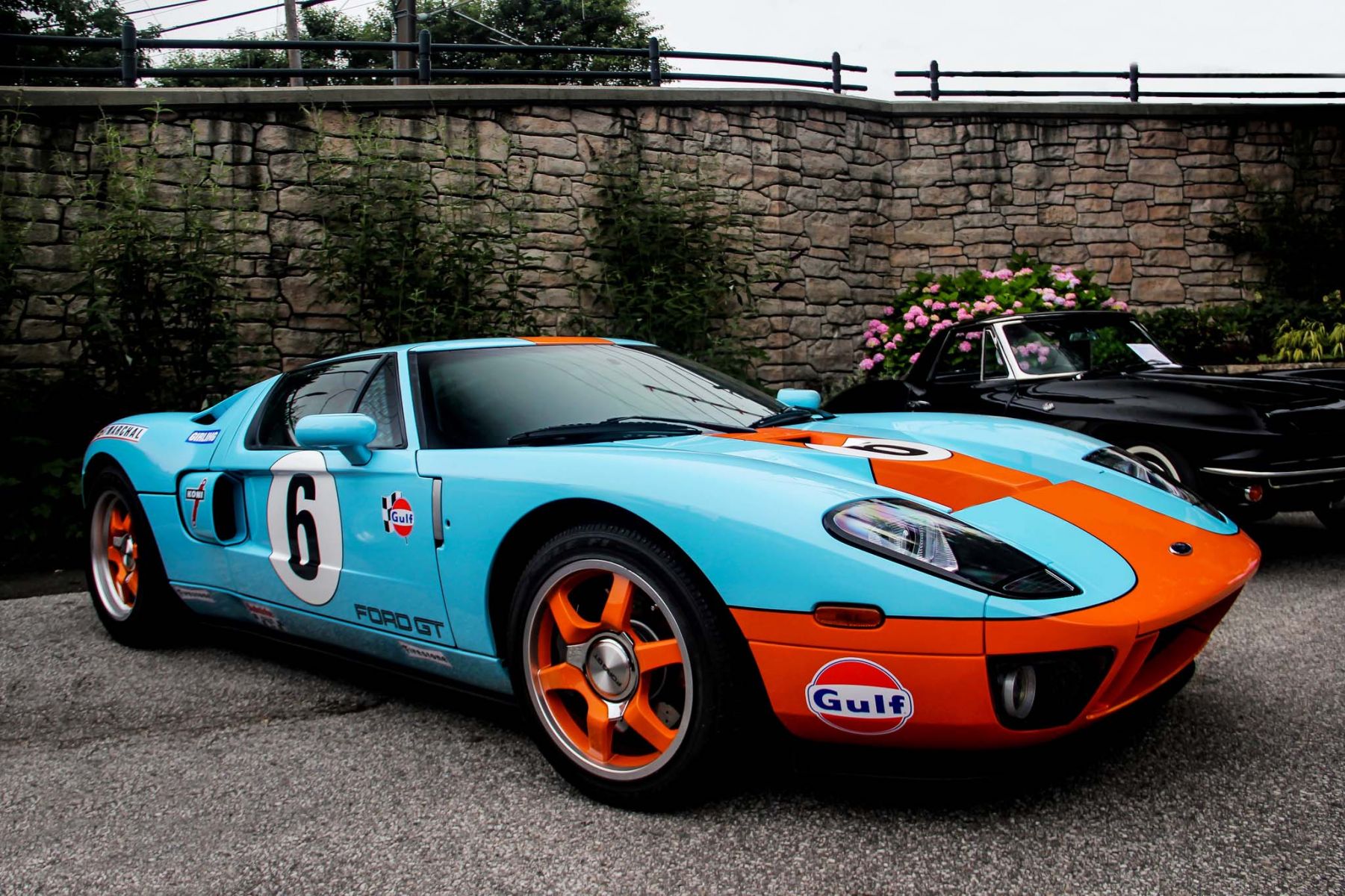 3d Car With Fantasy Mix Wallpaper - Ford Gt40 Blue Orange - HD Wallpaper 