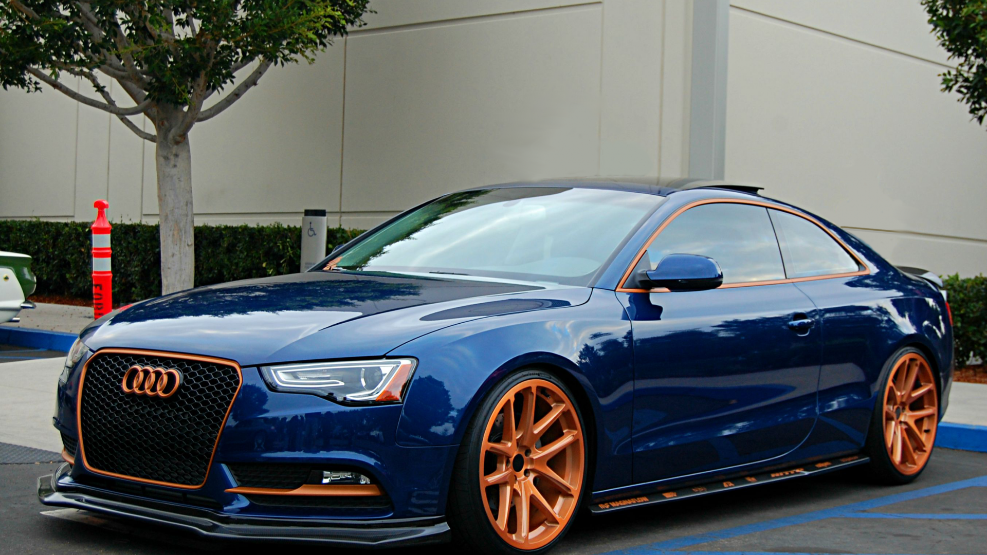 Audi A5 Coupe, Blue, Side View, Luxury, Cars, Modified - Audi A5 Coupe Modified - HD Wallpaper 