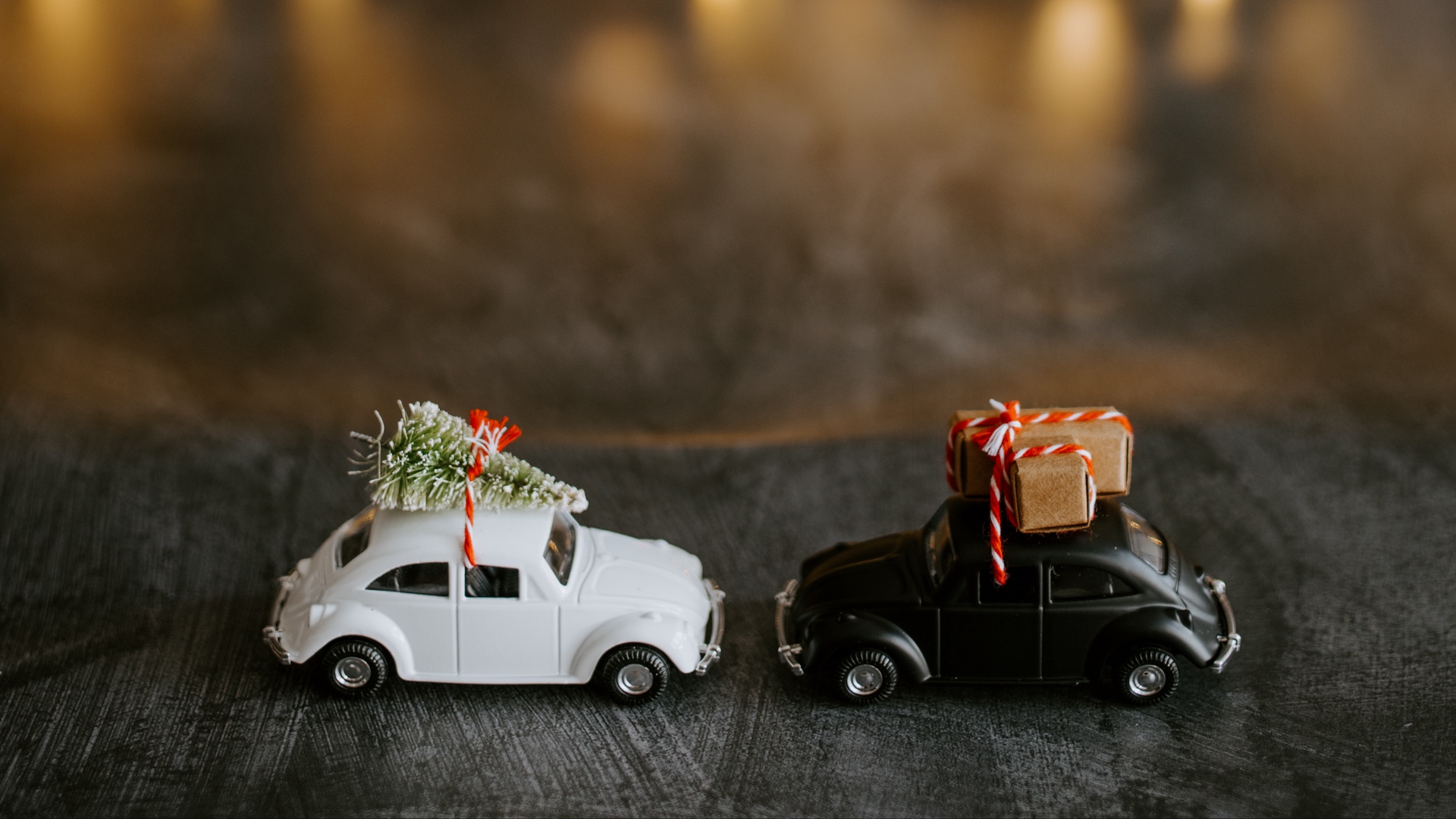 Wallpaper Cars, Toys, Christmas, New Year, Garland - Christmas Car Full Hd - HD Wallpaper 