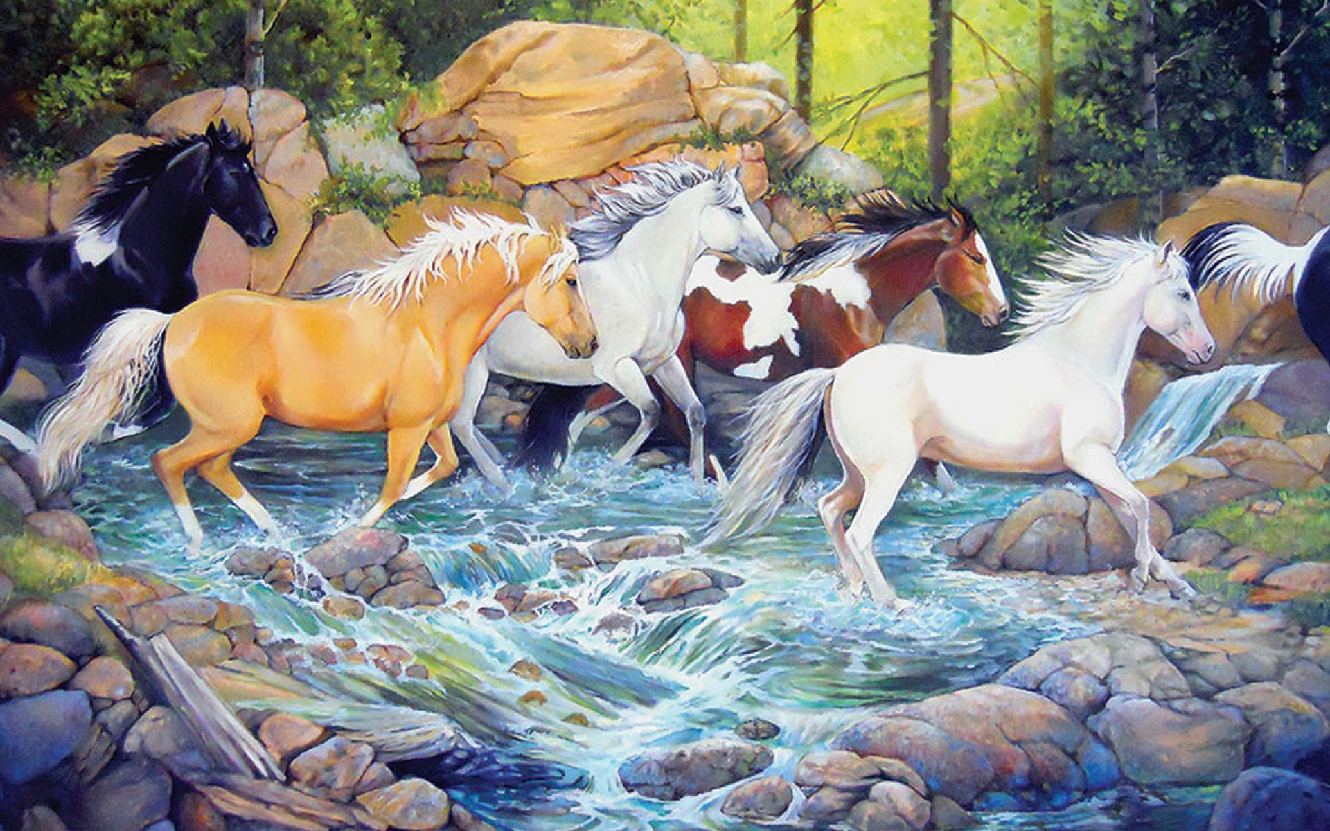 Caballos En El Bosque - HD Wallpaper 
