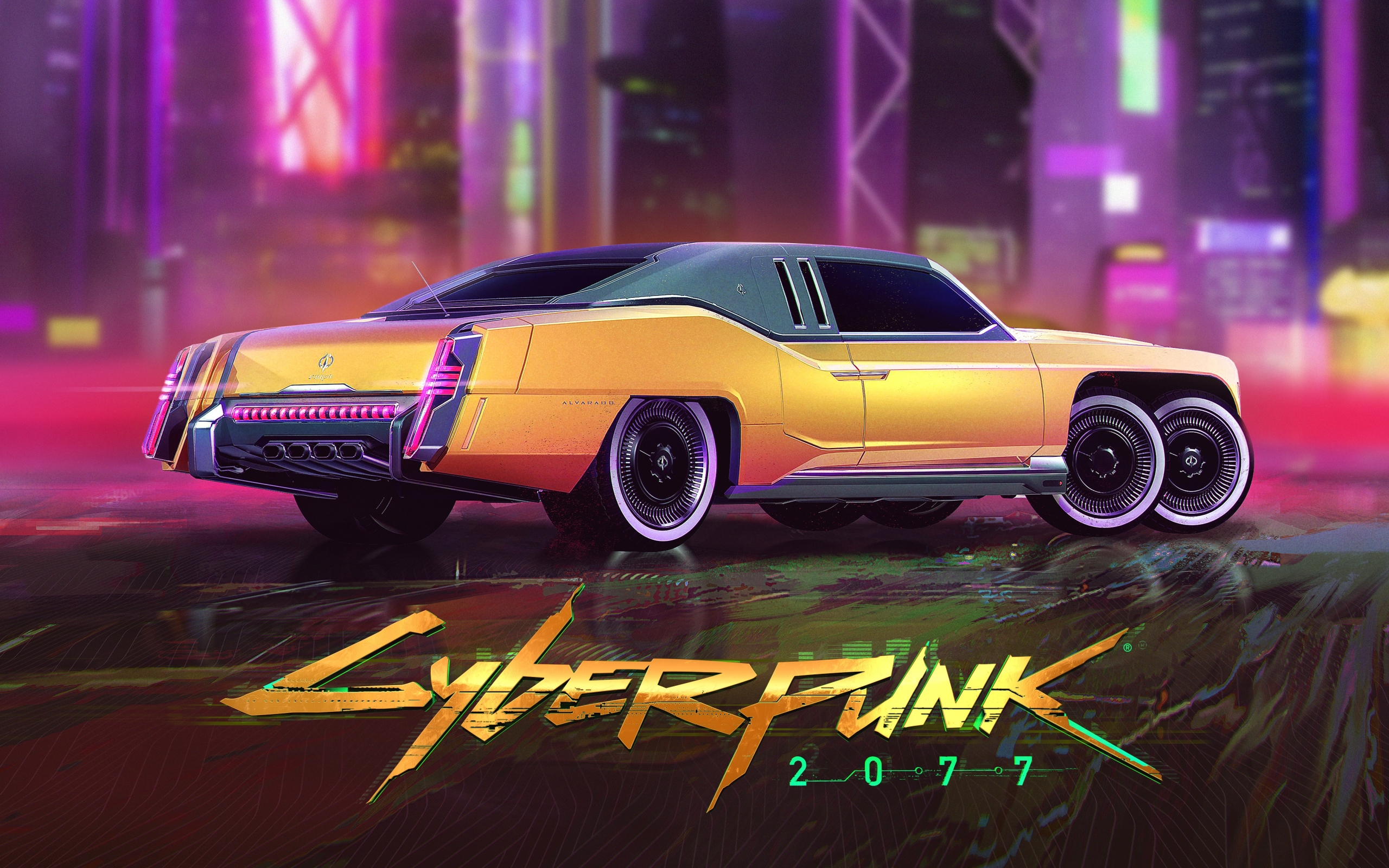 Wallpaper Of Car, Video Game, Cyberpunk 2077, Yellow - Poster Cyberpunk  2077 - 2560x1600 Wallpaper 