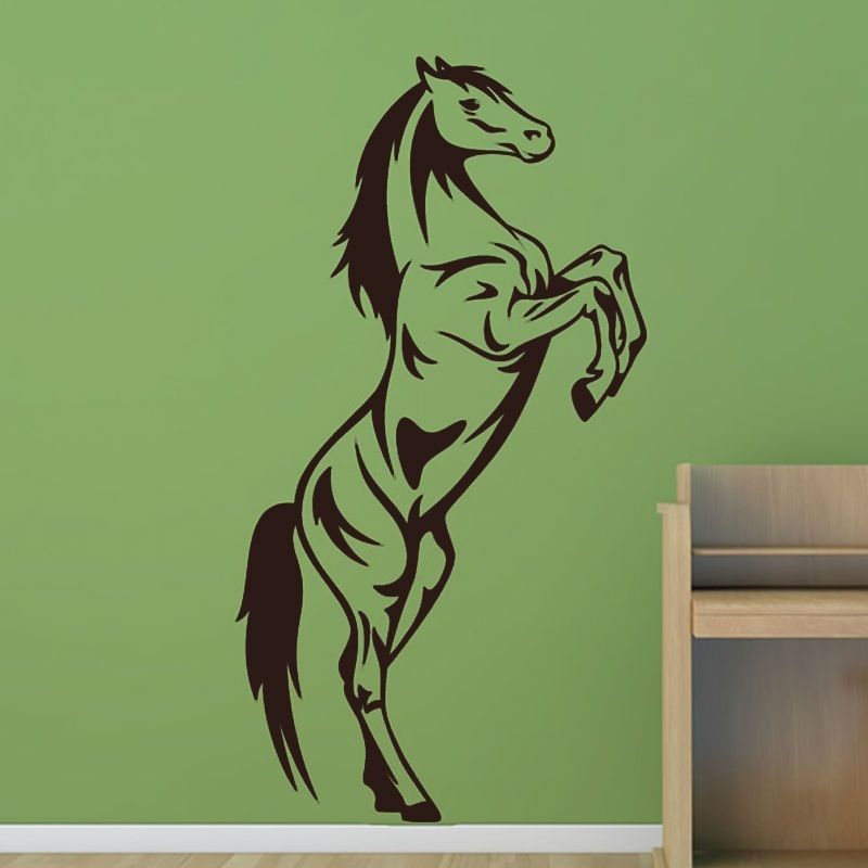 Outline Rearing Horse Silhouette - HD Wallpaper 