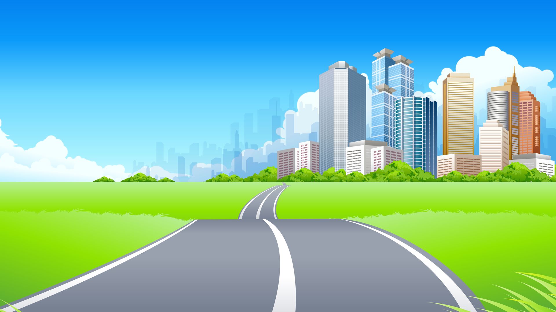 Road Cartoon Background - HD Wallpaper 