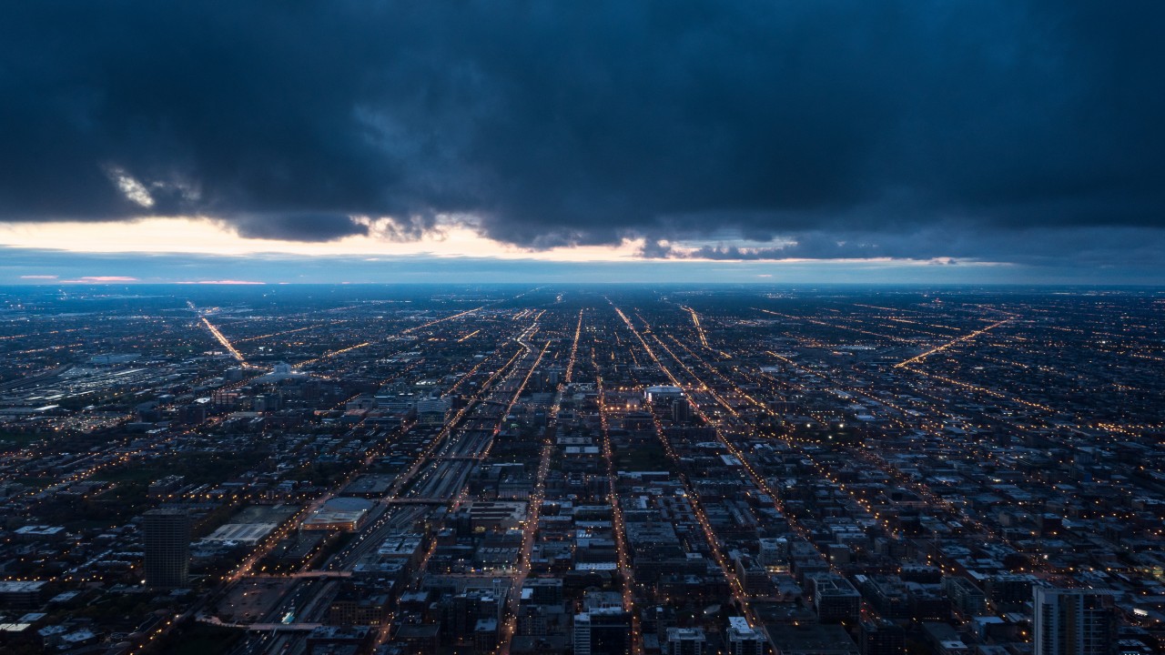 Night City Top View Buildings Wallpapers - Night City View From Top - HD Wallpaper 