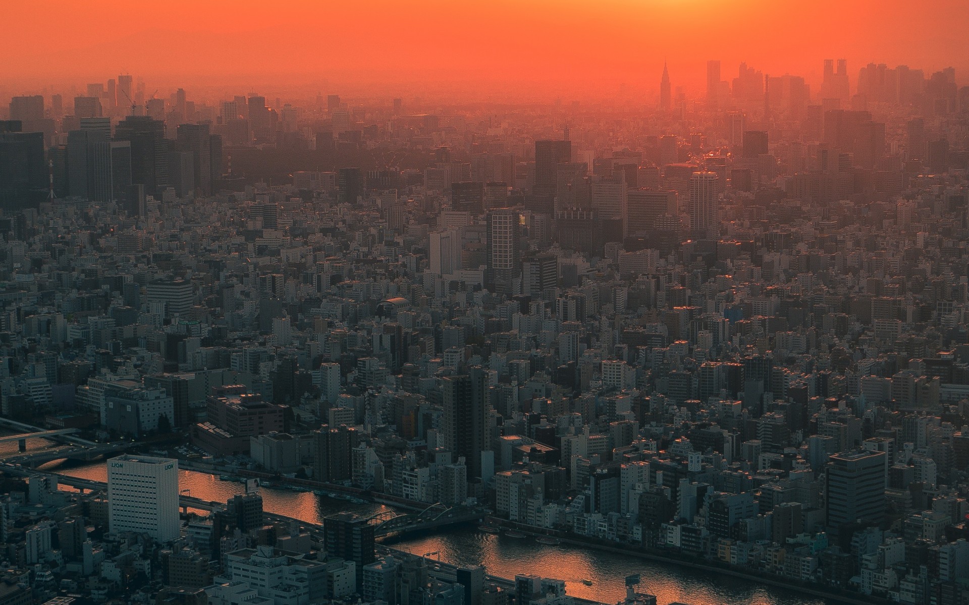 Japan Tokyo, Sunset, Cityscape, Buildings - HD Wallpaper 