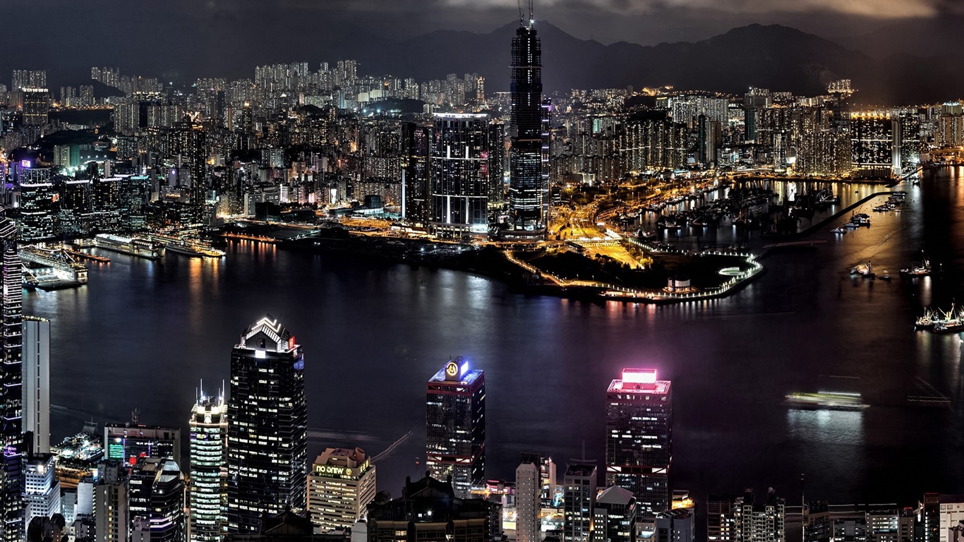 City Night View-the Urban Landscape Photography Desktop - Night View - HD Wallpaper 
