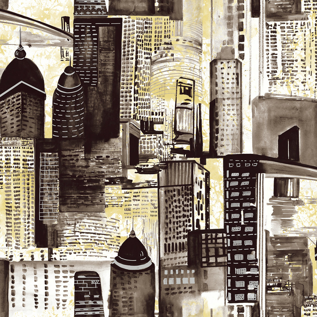 Modern City Bedroom Decorative Vinyl Wallpaper Pictures - Commercial Building - HD Wallpaper 