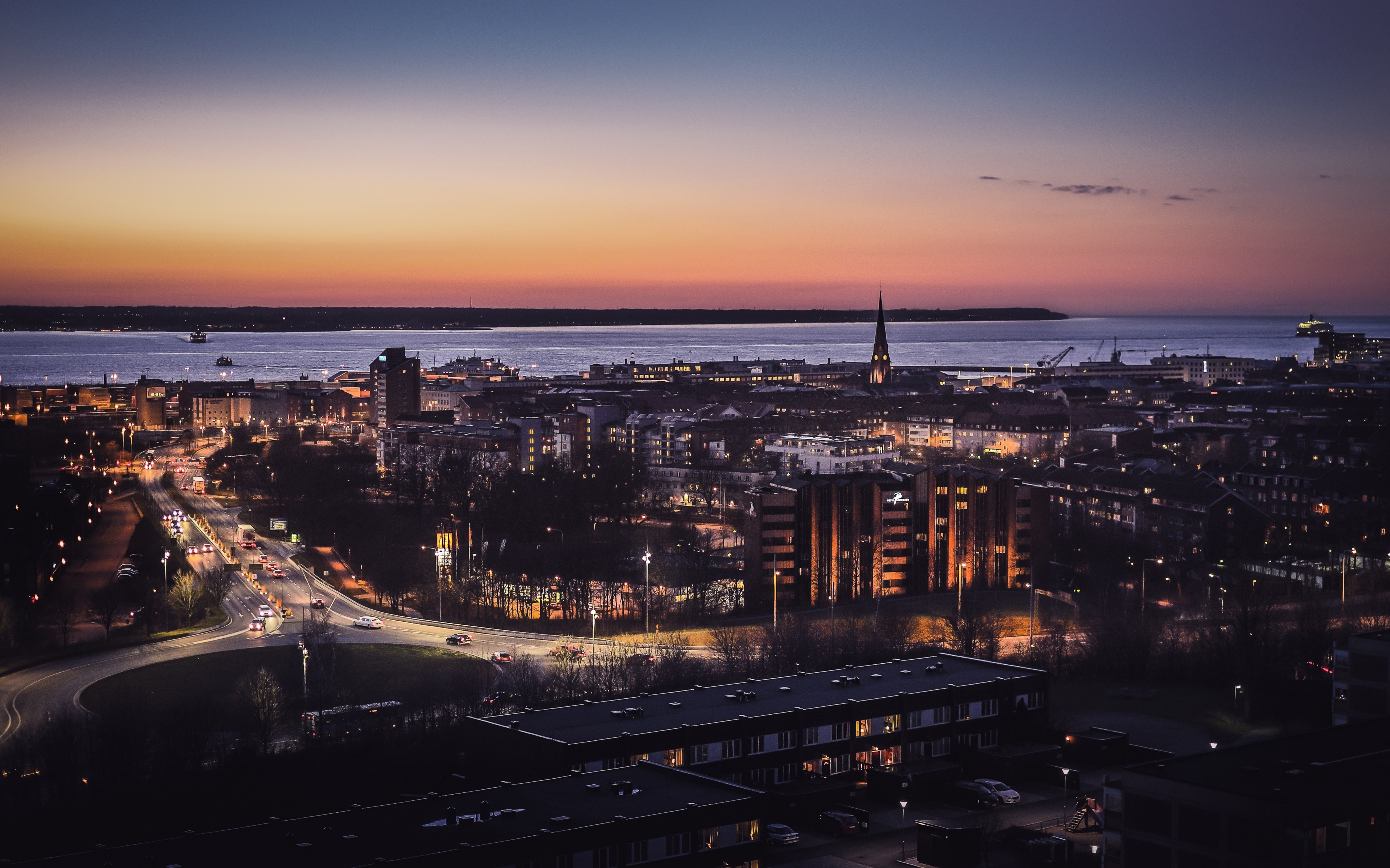 City, Sunset, Buildings, Sky, Cityscape, Wallpaper - HD Wallpaper 